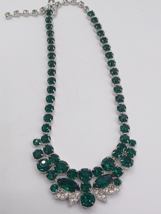 Eisenberg Ice Jewelry - Eisenberg Ice Emerald Crystal Statement Necklace Vintage